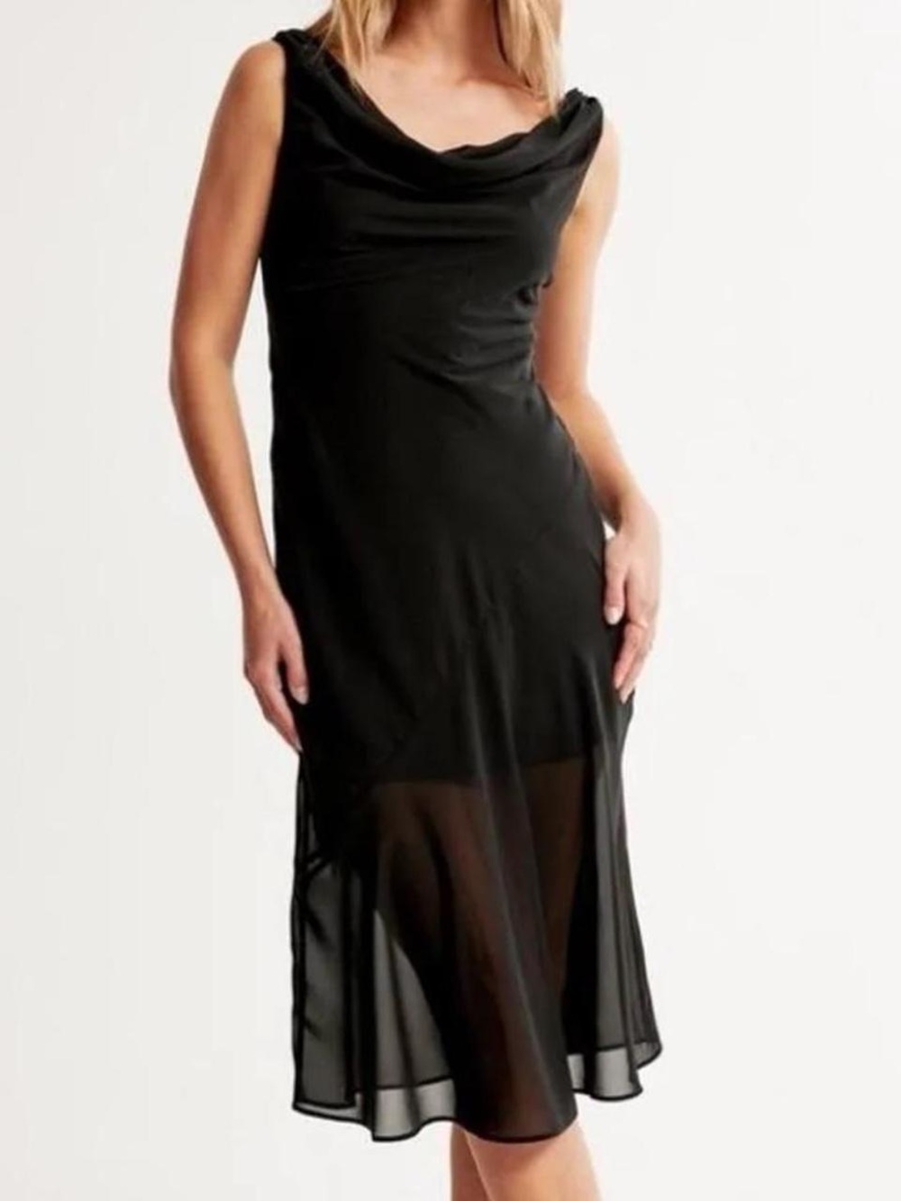 Abercrombie Black Cowl Neck Midi Dress